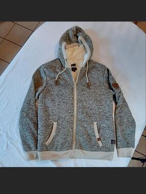 Buffalo David Bitton Men's Full-Zip Sherpa-Lined Hoodie Gray M